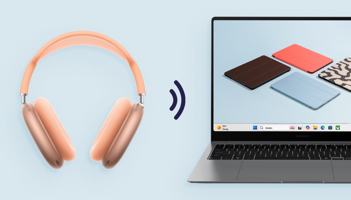 Apple AirPods Max wird mit einem Windows-Laptop gekoppelt.