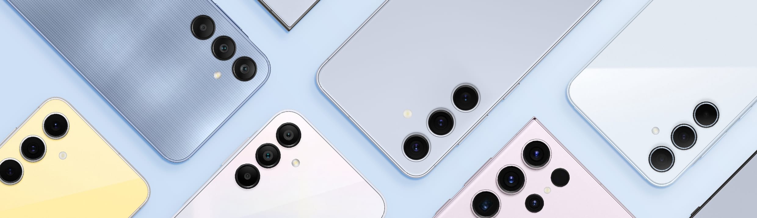 Ein Flatlay verschiedener Samsung Geräte.