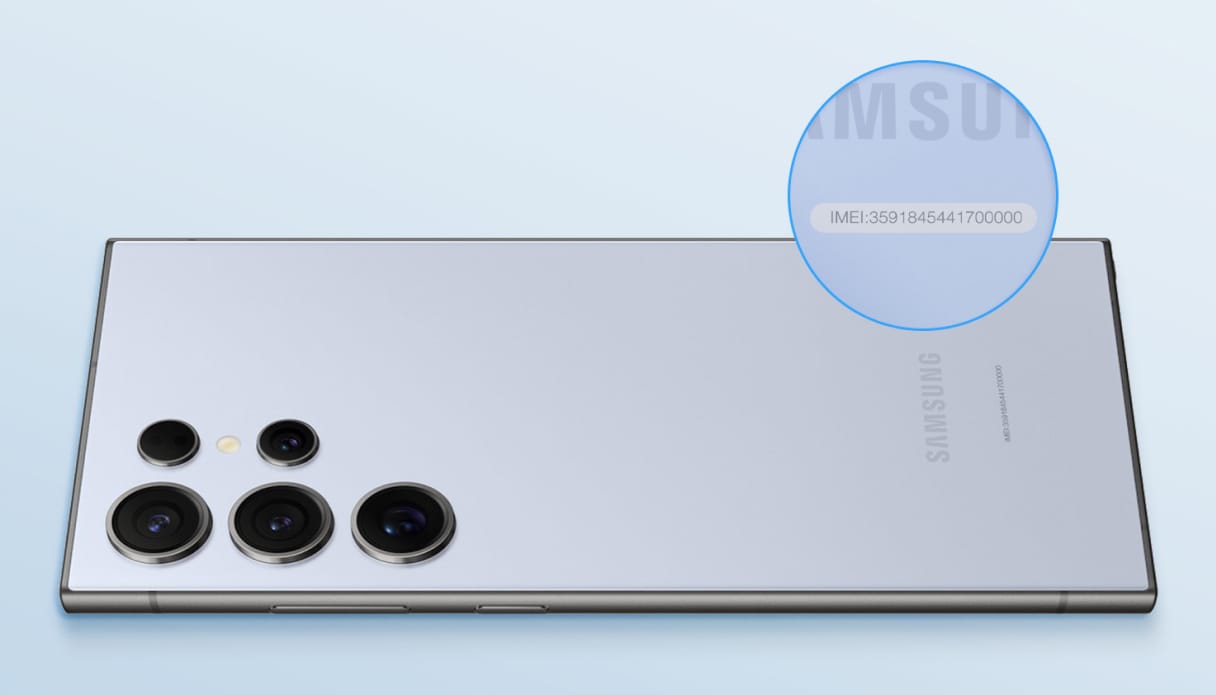 Rückseite eines Android-Geräts, auf der der Modellname oder die Modellnummer zu finden ist.