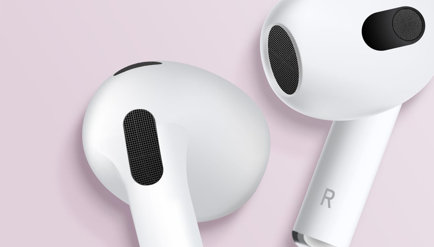 Die Apple AirPods der 4. Generation sind auf die Lautsprecher herangezoomt.