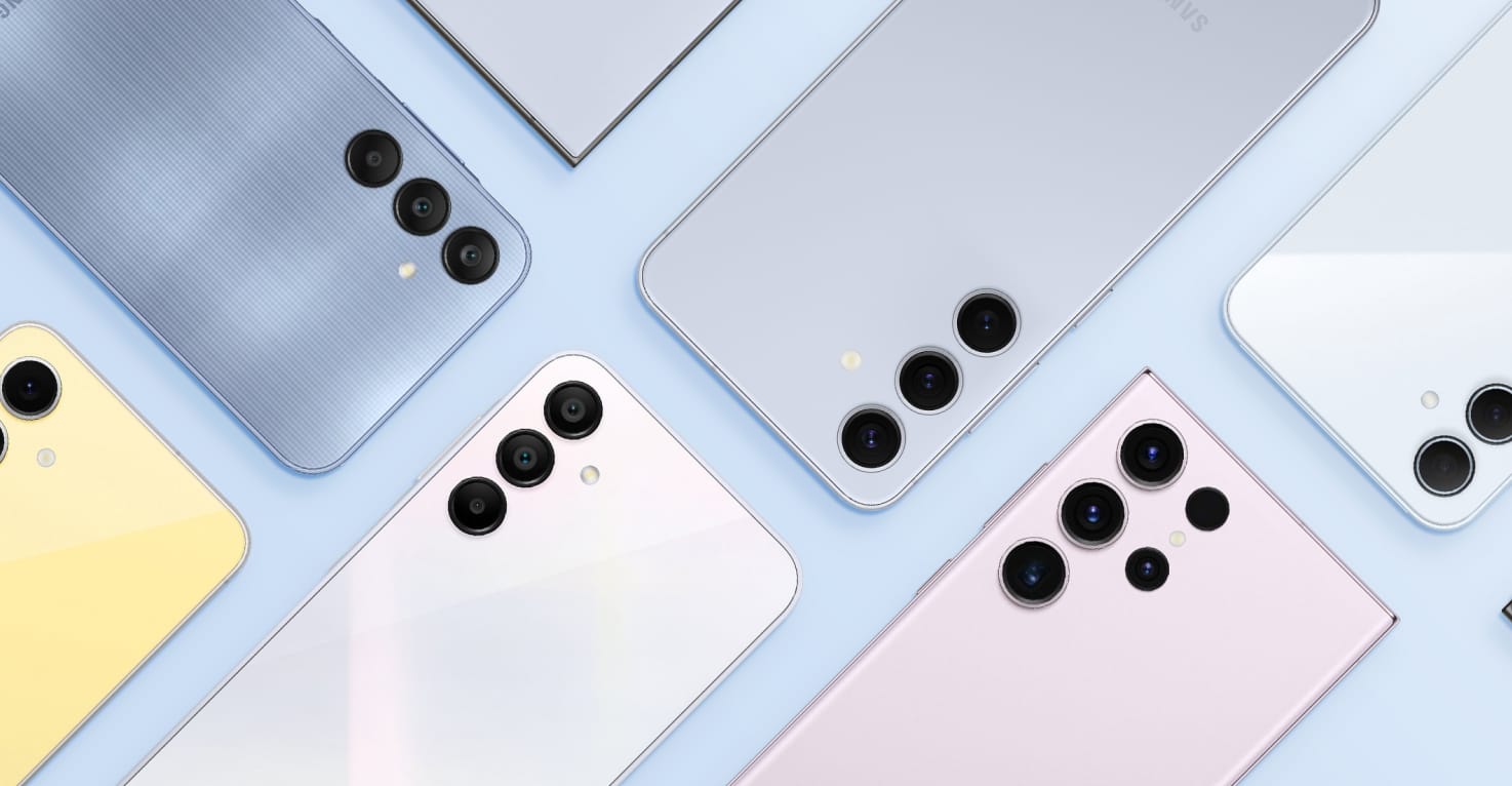 Ein Flatlay verschiedener Samsung Geräte.