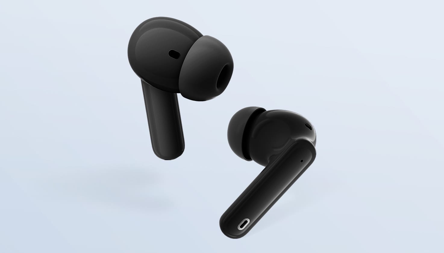 Schwarze imoshion Aura Pro Kabellose In-Ear-Kopfhörer.