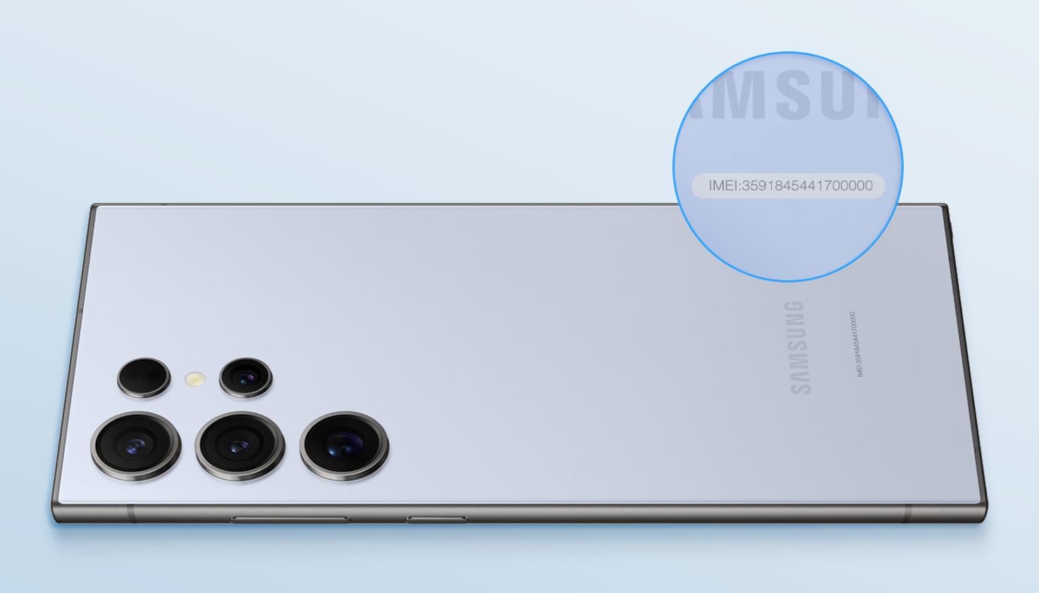 Achterzijde van een Android waar de modelnaam of -nummer te vinden is.