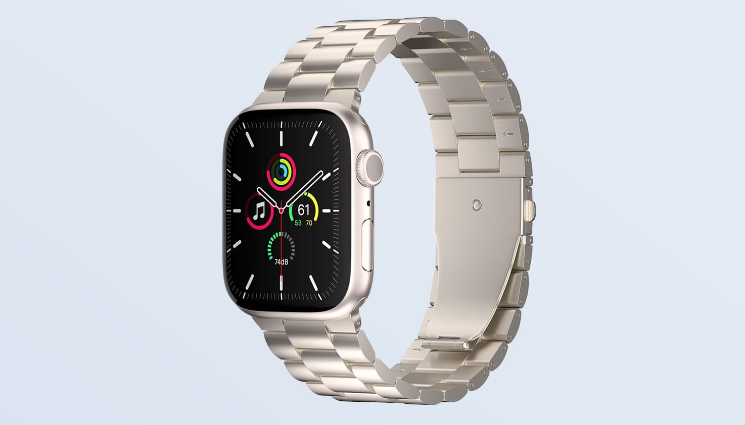 Foto einer Apple Watch mit Stahlarmband.