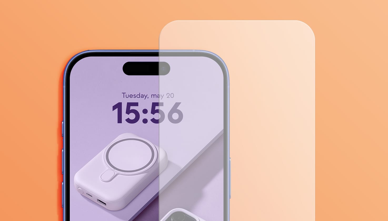 Ein Apple iPhone mit einem Standard-Displayschutzglas.