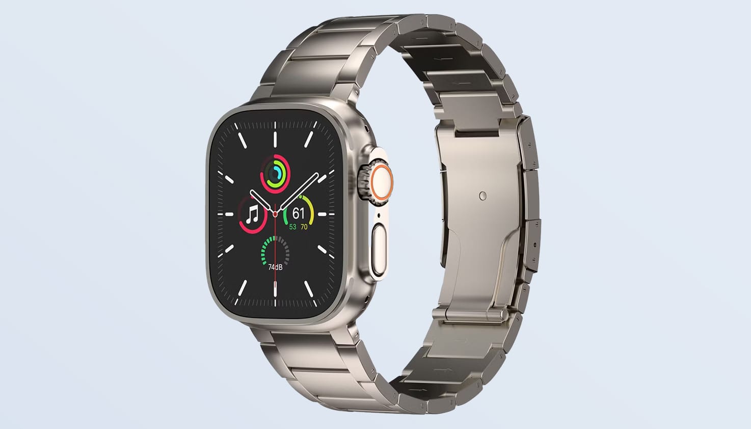 Foto einer Apple Watch mit Titanium-Armband.
